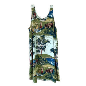 VTG CITRON SANTA MONICA Women's Size Medium Pullover Tank Dress Pastoral Picnic